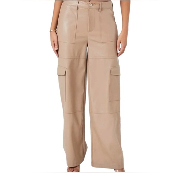 Premium Vegan Leather Cargo Pants - Picture 2 of 2